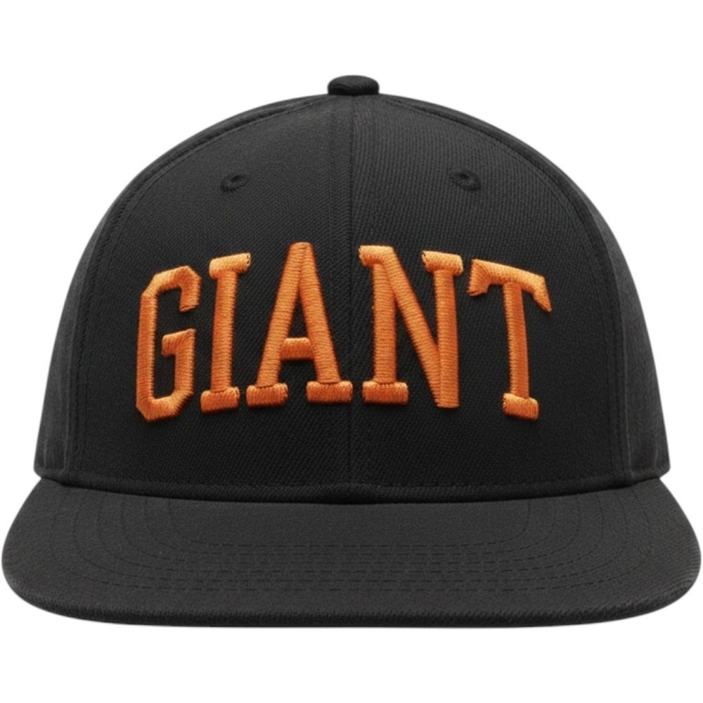 Lids San Francisco Giants Snapback Hat Cap Black Orange Embroidered GIANT Flat